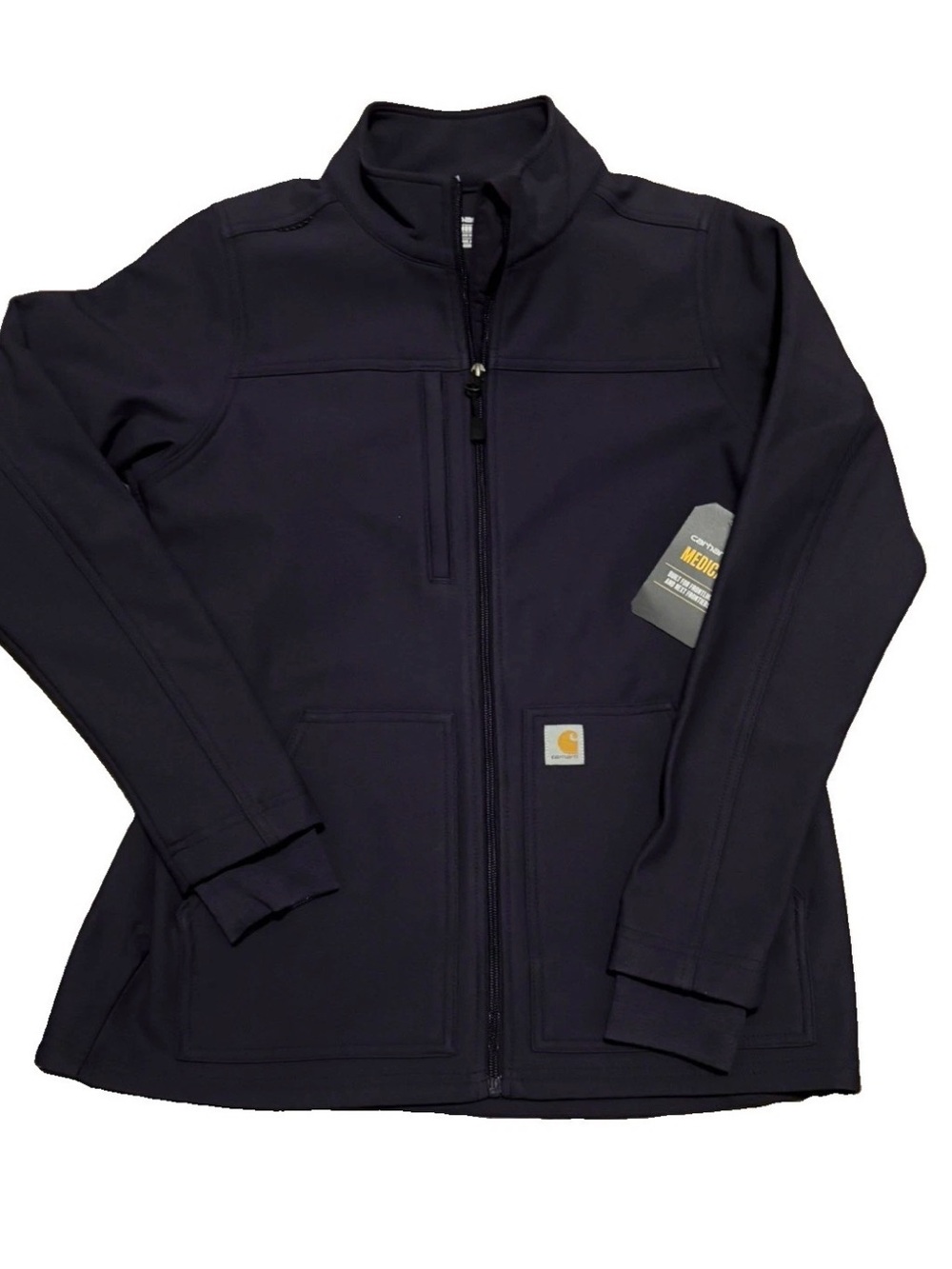 Carhartt Womens Medium Black Plum Bonded Fleece Jacket Medical Workcore New